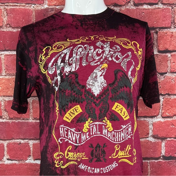 Affliction American Customs Men's Short Sleeve Graphic T-shirt -Size:XL/2XL- NWT - Picture 2 of 10